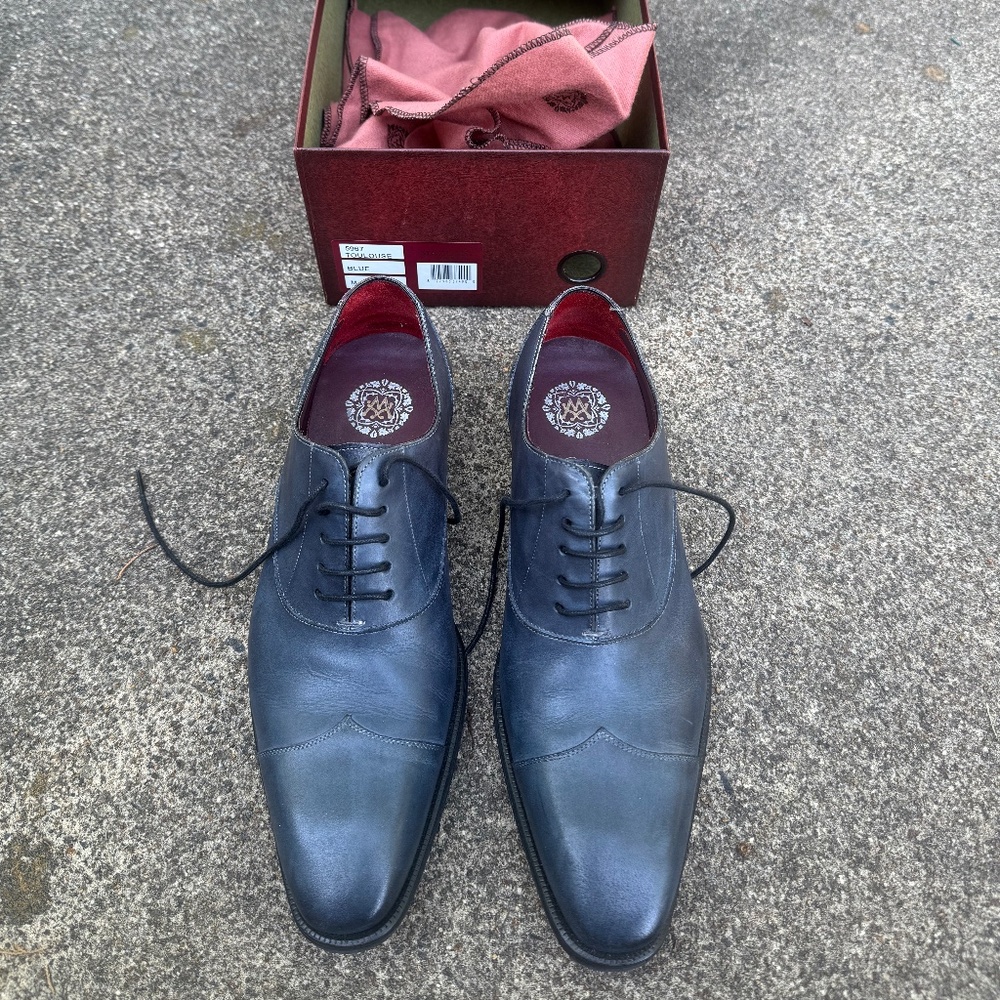 Mezlan Toulouse Blue/Navy Men's Size 8 Cap Toe Stylish